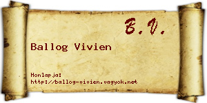 Ballog Vivien névjegykártya